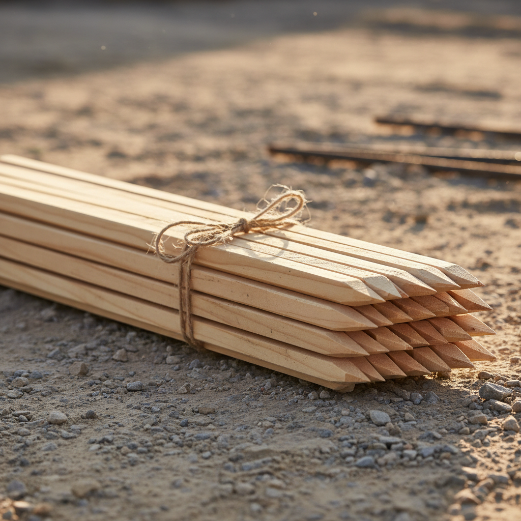 Premium Wooden Survey Stakes — 1"×2"×24" (Bundle of 50)