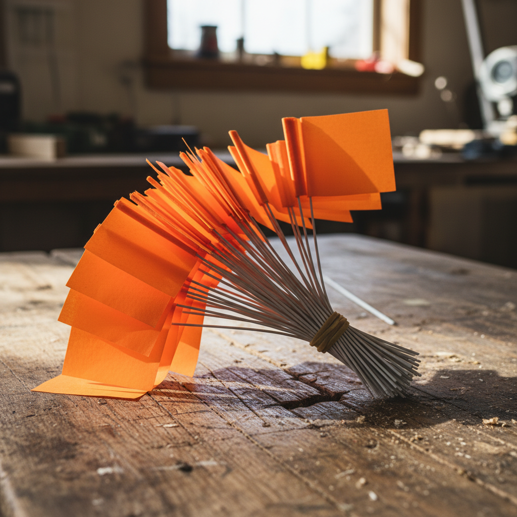 High-Visibility Wire Marking Flags — Orange (Bundle of 100)